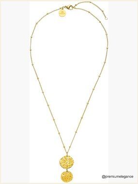 Adjustable 18K Gold Plated Stainless Steel Chain Pendant Necklace Waterproof